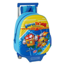 Детские школьные рюкзаки и ранцы для мальчиков школьный рюкзак 3D с колесиками для мальчиков SuperThings синий цвет