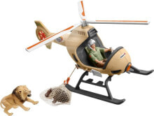 Детские игровые наборы и фигурки из дерева Игровой набор Schleich Вертолет-спасатель для диких животных 42476