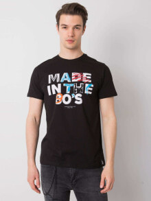 Мужские футболки Мужская футболка повседневная черная с надписью  Factory Price-TSKK-Y21-0000146