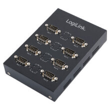 Компьютерные разъемы и переходники logiLink AU0033 кабельный разъем/переходник USB 2.0 8xRS-232 Черный