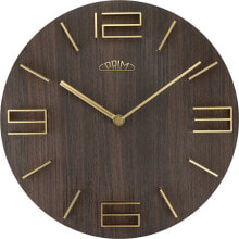 Настенные часы Настенные круглые часы из дерева с алюминиевыми цифрами Timber Breezy II E01P.4083.54