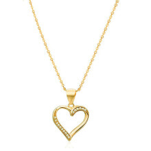 Кулоны и подвески Gold plated silver necklace with heart AGS289 / 47-GOLD (chain, pendant)