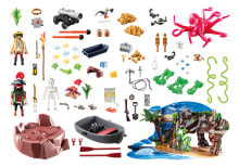 Детские игровые наборы и фигурки из дерева конструктор Playmobil Pirates 70322 Календарь: Охота за сокровищами в пиратской бухте