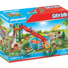 Детские игровые наборы и фигурки из дерева Детский игровой набор и фигурка из дерева PLAYMOBIL Party In The Pool With Slide City Life