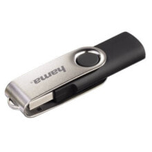 USB  флеш-накопители Hama Rotate USB флеш накопитель 64 GB USB тип-A 2.0 Черный, Серебристый 00104302