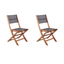 Садовые кресла и стулья Set of 2 chairs made of FSC and acacia wood - gray