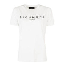 Футболки Женская футболка белая с логотипом на груди John Richmond Sport T-Shirt Binche
