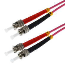 Кабели и провода для строительства helos 20m OM4 ST волоконно-оптический кабель 2x ST Фиолетовый 126428