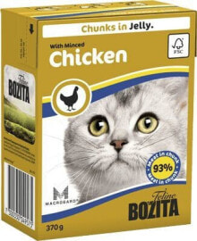 Влажные корма для кошек Влажный корм для кошек Bozita, кусочки с курицей в желе, 370 г