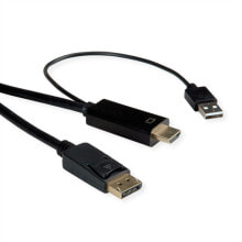 Компьютерные разъемы и переходники ROTRONIC-SECOMP UltraHD HDMI nach DP Kabel -> v1.2 ST/ST 1m - Cable - Digital/Display/Video