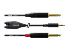 Акустические кабели cordial CFY 3 WPP аудио кабель 3 m 2 x 6,35 мм 3,5 мм Черный