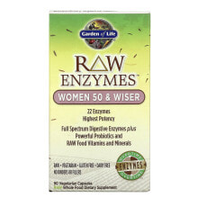 Витамины и БАДы для пищеварительной системы гарден оф Лайф, RAW Enzymes, ферменты для женщин от50 лет, 90 вегетарианских капсул