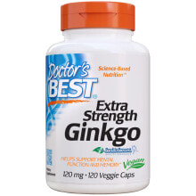 Doctors Best Extra Strength Ginkgo Экстракт листьев гинкго билоба 120 мг 120 растительных капсул