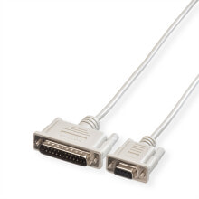 Компьютерные разъемы и переходники ROLINE 1.8m, DB9 F - DB25 M кабель последовательной связи Серый 1,8 m 11.01.4618