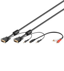 Компьютерные разъемы и переходники Goobay SVGA Audio Cable - 3m VGA кабель VGA (D-Sub) Черный 93969