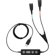 Компьютерные разъемы и переходники Jabra Link 265 аудио кабель USB2.0 2x QD Черный 265-09