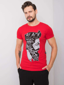 Мужские футболки Мужская футболка повседневная красная с принтом Factory Price-MH-TS-2099.10P-biay