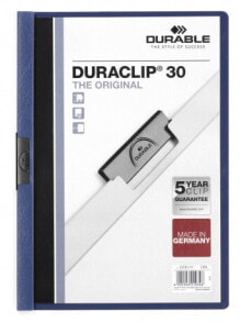 Школьные файлы и папки Durable Duraclip 30 обложка с зажимом Синий, Прозрачный ПВХ 220007