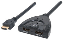Компьютерные разъемы и переходники Manhattan 207416 видео разветвитель HDMI 2x HDMI