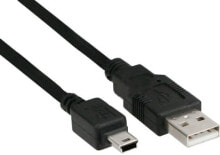 Компьютерные разъемы и переходники InLine 5m USB 2.0 USB кабель USB A Mini-USB B Черный 33107L