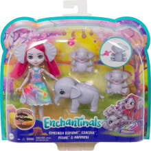 Куклы модельные игровой набор Mattel Enchantimals Слон Эсмеральда и ее семья GTM30