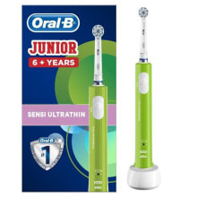 Электрические зубные щетки детская электрическая зубная щетка Oral-B Junior, зеленая, 6+ лет