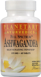Planetary Herbals Ayurvedics Full Spectrum Ashwagandha --Ашваганда - 570 мг - 60 таблеток