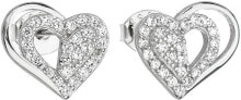 Женские серьги silver earrings with zirconia white heart 11115.1