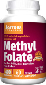 Витамины группы B Jarrow Formulas Methyl Folate Метилфолат 400 мкг 60 веганских капсул