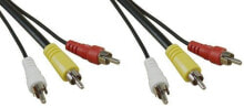Компьютерные разъемы и переходники inLine 89650 композитный видео кабель 0,5 m 3 x RCA Черный