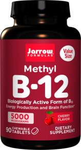 Витамины группы B Jarrow Formulas Methyl B-12 Витамин B-12 метилкобаламин для здоровья и функции мозга и нервной системы 5000 мкг - 90 жевательный таблеток