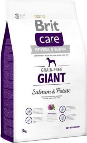 Сухие корма для собак Сухой корм для собак Brit, Care Grain-free Giant, беззерновой, для собак больших пород, с лососем и картофелем, 1 кг