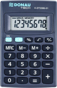 Калькуляторы Kalkulator Donau Kalkulator kieszonkowy DONAU TECH, 8-cyfr. wyświetlacz, wym. 127x104x8 mm, czarny