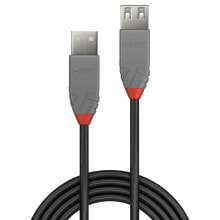 Компьютерные разъемы и переходники Lindy 36703 USB кабель 2 m 2.0 USB A Черный, Серый