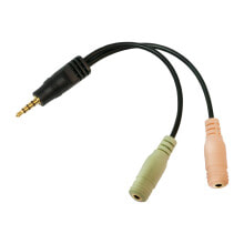 Акустические кабели logiLink CA0021 аудио кабель 0,15 m 3,5 мм 2 x 3,5 мм Черный