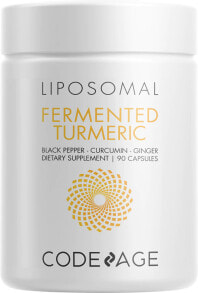 Витамины и БАДы для мышц и суставов codeAge Fermented Turmeric Curcumin 95% with Botanical Blend Supplement --Ферментированный Куркумин Куркумы 95% с добавкой растительной смеси - 90 Капсул