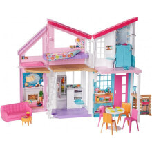 Кукольные домики для девочек кукольный дом Барби Малибу Barbie Estate Malibu раскладной двухэтажный трансформирующийся,25 аксессуаров