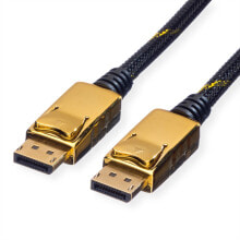 Кабели и провода для строительства rOLINE 11.88.5646 DisplayPort кабель 3 m Черный, Золото