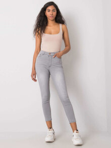 Женские джинсы Женские джинсы скинни с высокой посадкой укороченные серые Factory Price