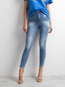Женские джинсы Женские джинсы скинни с высокой посадкой укороченные голубые  Factory Price