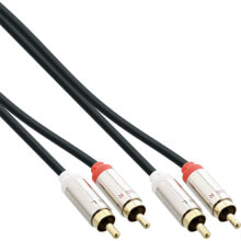 Кабели и провода для строительства InLine 99264 аудио кабель 0,5 m 2 x RCA 2 x RCA + USB Черный