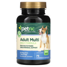 Витамины и добавки для собак petnc NATURAL CARE, Природная забота о питомцах, ежедневная мульти формула для взрослых, вкус печени, 75 жевательных драже