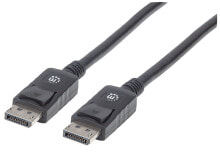 Компьютерные разъемы и переходники Manhattan 393799 DisplayPort кабель 2 m Черный