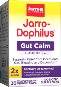 Витамины и БАДы для пищеварительной системы Jarrow Formulas Jarro-Dophilus Gum Calm Probiotic Пробиотический комплекс от вздутия живота и дискомфорта 30 растительных капсул