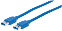Компьютерные разъемы и переходники Manhattan 354295 USB кабель 1,8 m 3.2 Gen 1 (3.1 Gen 1) USB 3.0 Type-A Синий