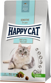 Сухие корма для кошек сухой корм для кошекHappy Cat, беззерновой, Sensitive Skin & Coat, для аллергичных кошек, 4 кг
