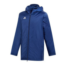 Детские спортивные куртки мужская куртка спортивная синяя с капюшоном Adidas Core 18 JR DW9198