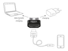 Компьютерные разъемы и переходники Адаптер  Черный, Серебристый DeLOCK HDMI/USB-A USB2.0-A HDMI-A 65680