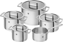 Наборы кастрюль и сковородок Zwilling 3-Piece Cookware Set with Pots and Pan, Induction Compatible, Stainless Steel, Vitality