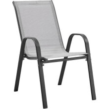 Садовые кресла и стулья Set von 4 Sesseln - Stahl und Textil - Hhe des Sitzes: 41 cm - grau
